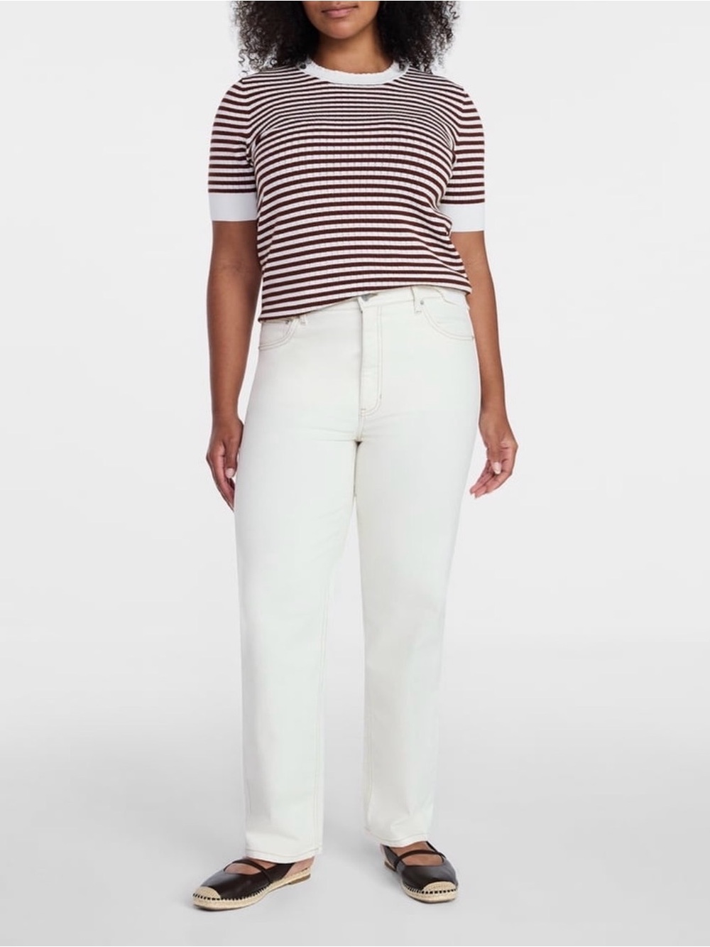 Time & Tru High-Rise Straight Leg Jeans in Off-White Women’s Size 20 NWT